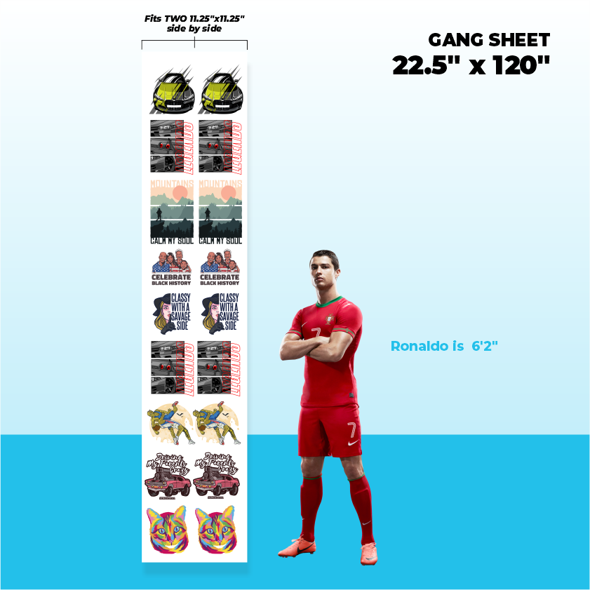 DTF Gang Sheet Transfers